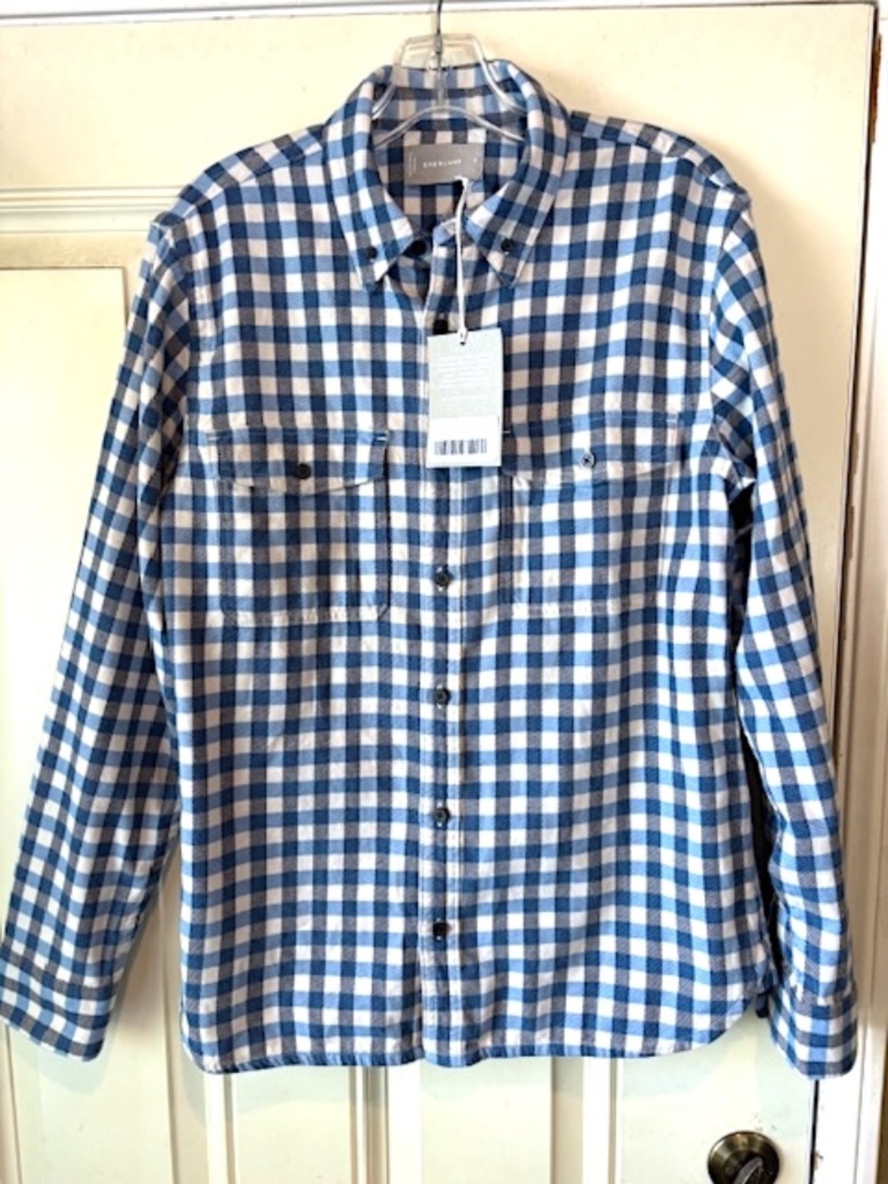 EVERLANE Mens Brushed Flannel Plaid L/S Shirt NWT/sz M